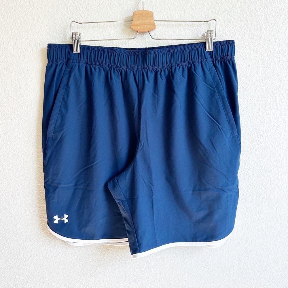Under Armour Men’s Blue & White Loose Fit Athletic Shorts Size Extra Large XL